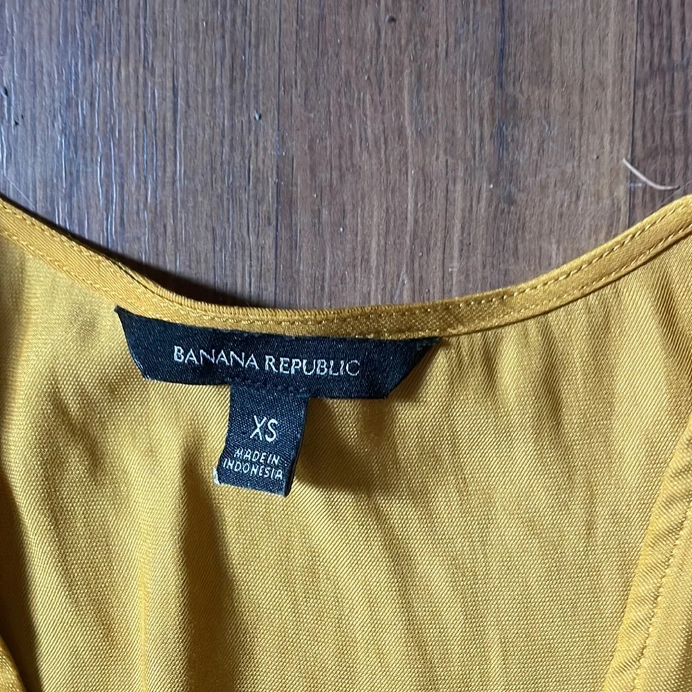 Banana Republic Mustard Yellow Wrap Tank Top - Picture 2 of 7